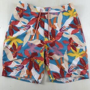 Johnnie-O Mens Small Lined Board Shorts Swim Trunks Floral All Over Print AOP